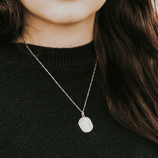 Stamped Silver Pendant
